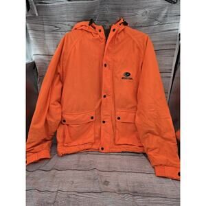 Mossy Oak Hooded Jacket Blaze Orange Hunting Outdoor Zip Up Men's Size Large